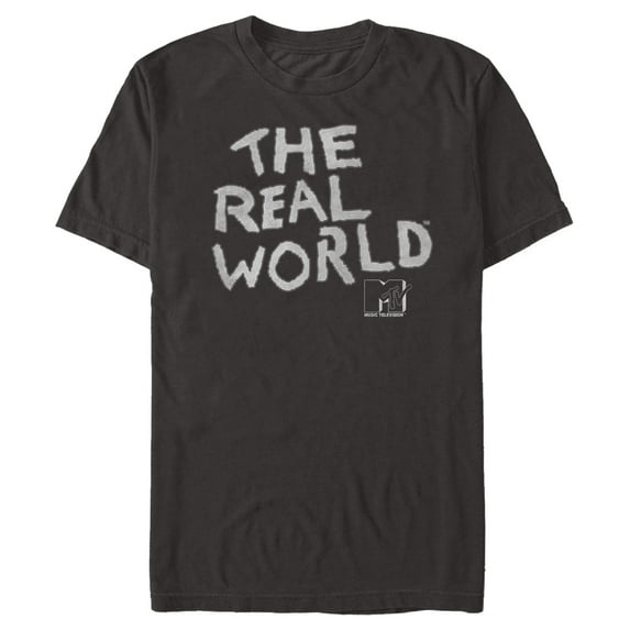 Men's MTV Real World Show Logo Graphic Tee Black Large