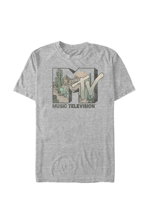 Men's MTV Retro Desert Logo Graphic Tee Athletic Heather 3X Large