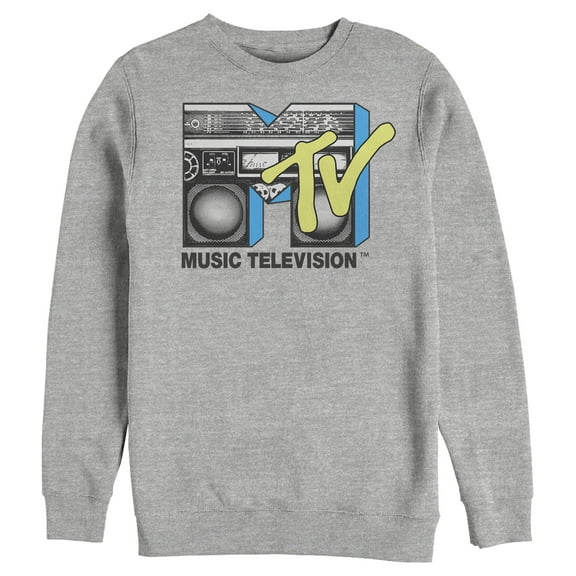 Men's MTV Retro Stereo Logo  Sweatshirt Athletic Heather Medium