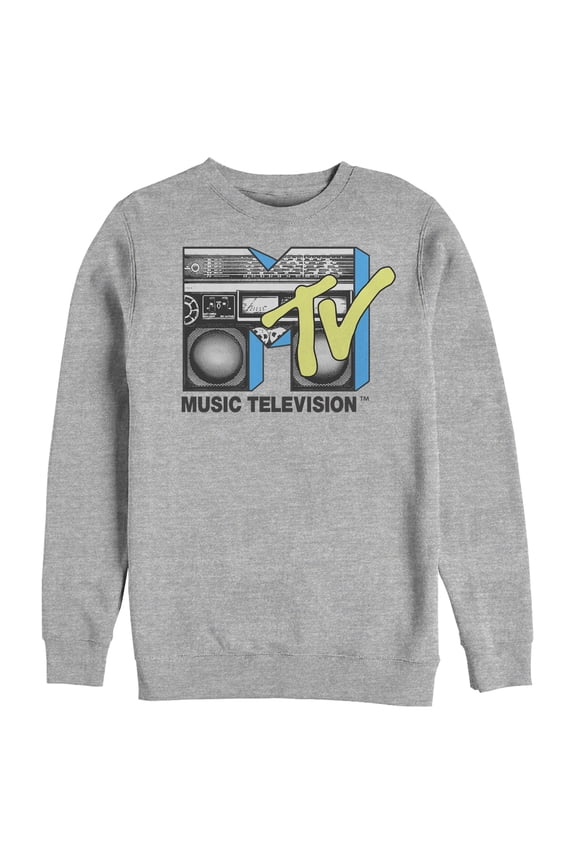 Men's MTV Retro Stereo Logo  Sweatshirt Athletic Heather X Large