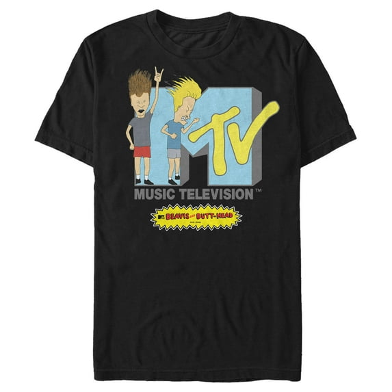 Men's MTV Rock Logo Graphic Tee Black Medium