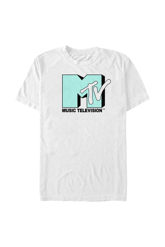 Men's MTV Simple Logo Graphic Tee White Small