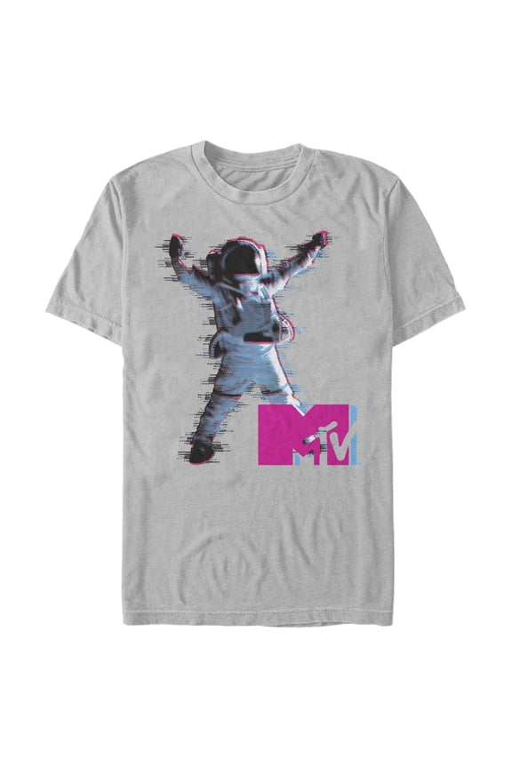 Men's MTV Spaceman Misprint Graphic Tee Silver Large