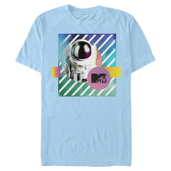 Men's MTV Spaceman Portrait  Graphic Tee Light Blue 2X Large