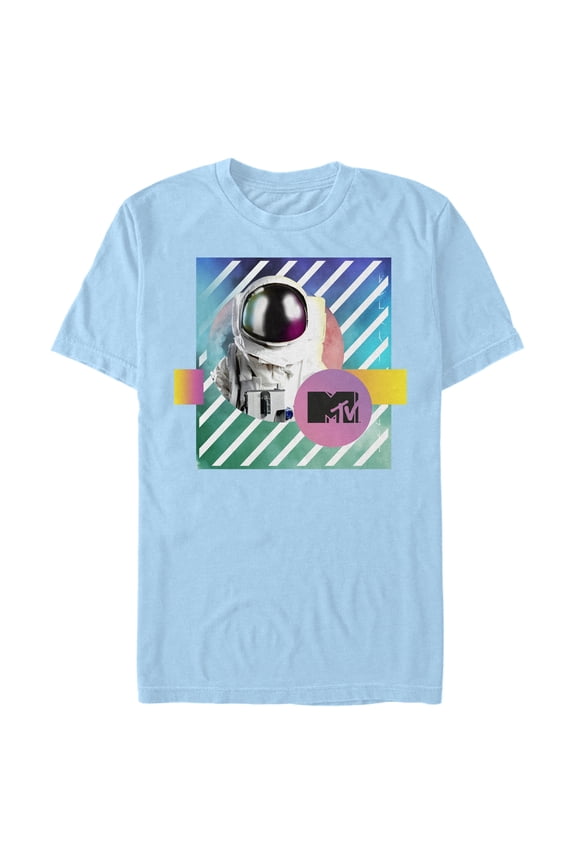 Men's MTV Spaceman Portrait Graphic Tee Light Blue 3X Large