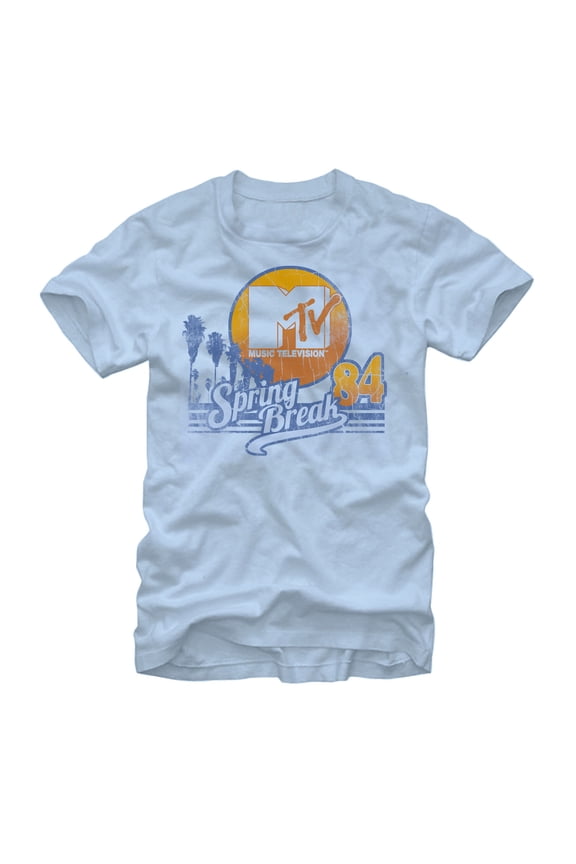 Men's MTV Spring Break 1984 Graphic Tee Light Blue 2X Large