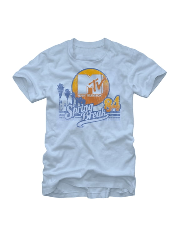 Men's MTV Spring Break 1984 Graphic Tee Light Blue Medium