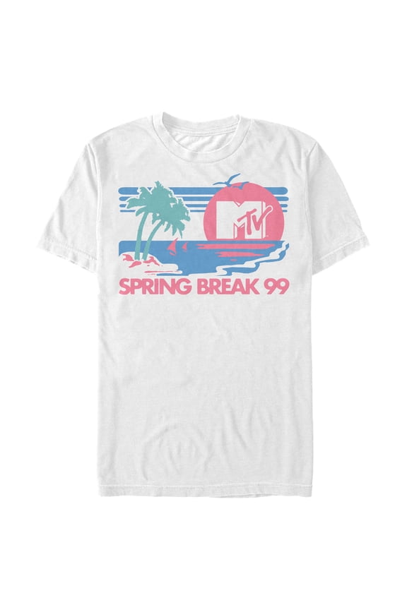 Men's MTV Spring Break 99 Sunset Graphic Tee White Small