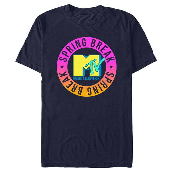 Men's MTV Spring Break Circle Graphic Tee Navy Blue Large