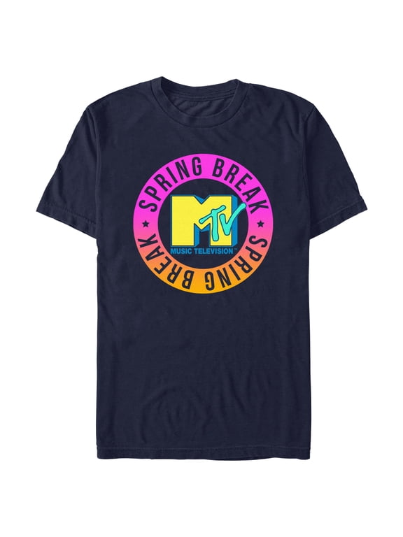 Men's MTV Spring Break Circle Graphic Tee Navy Blue Medium