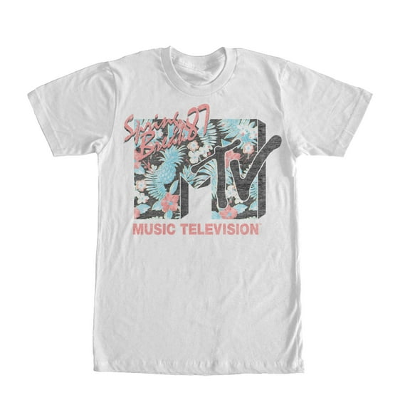 Men's MTV Spring Break Tropical Logo  Graphic Tee White 3X Large