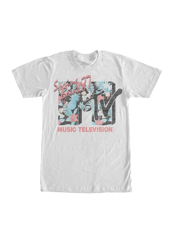 Men's MTV Spring Break Tropical Logo Graphic Tee White 3X Large