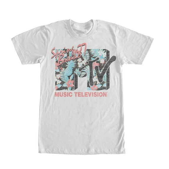 Men's MTV Spring Break Tropical Logo Graphic Tee White Small