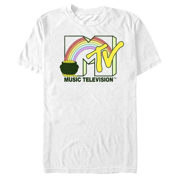 Men's MTV St. Patrick's Day Pot of Gold Logo Graphic Tee White 3X Large