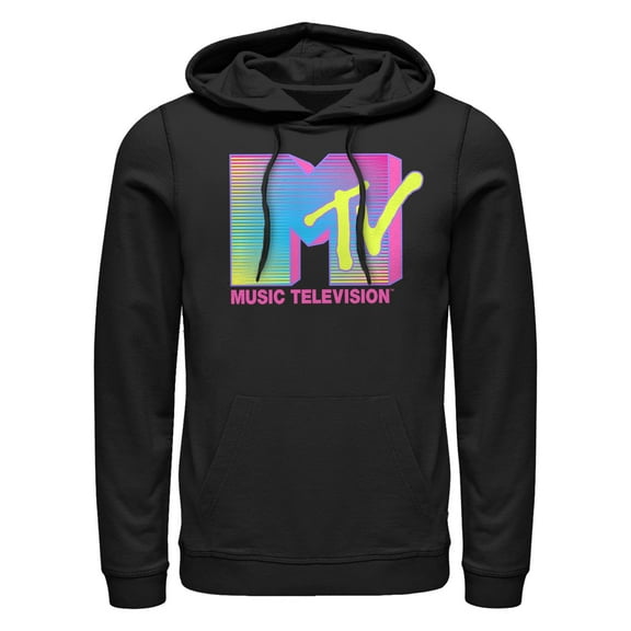 Men's MTV Stripe Logo  Pull Over Hoodie