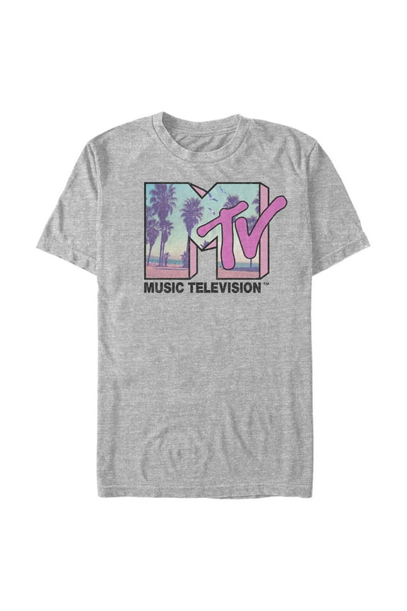 Men's MTV Summer Beach Logo Graphic Tee Athletic Heather 2X Large