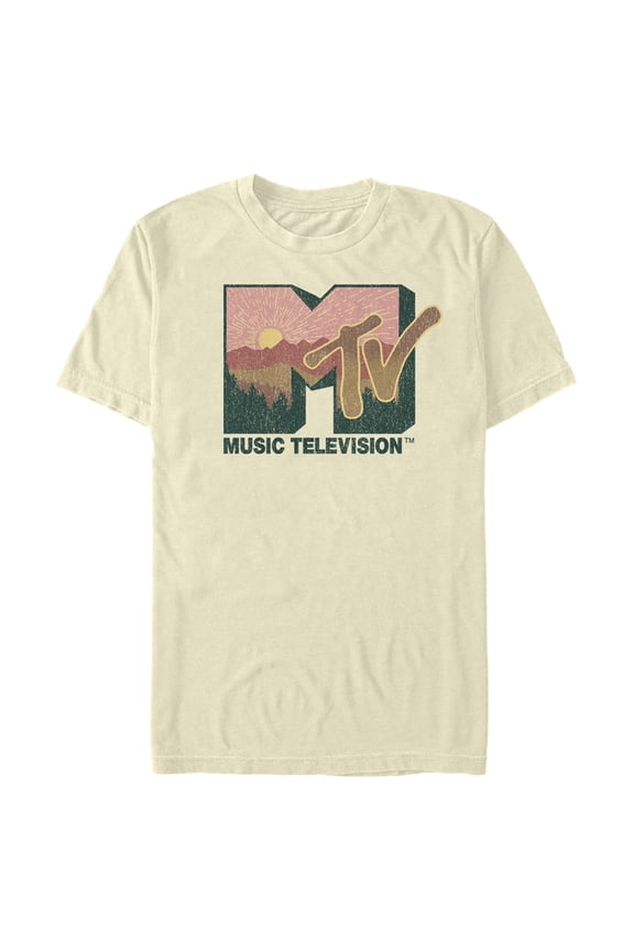 Men's MTV Sunrise Logo Graphic Tee Beige 2X Large