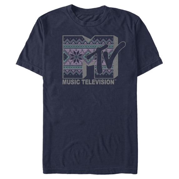 Men's MTV Tapestry Logo Graphic Tee Navy Blue X Large