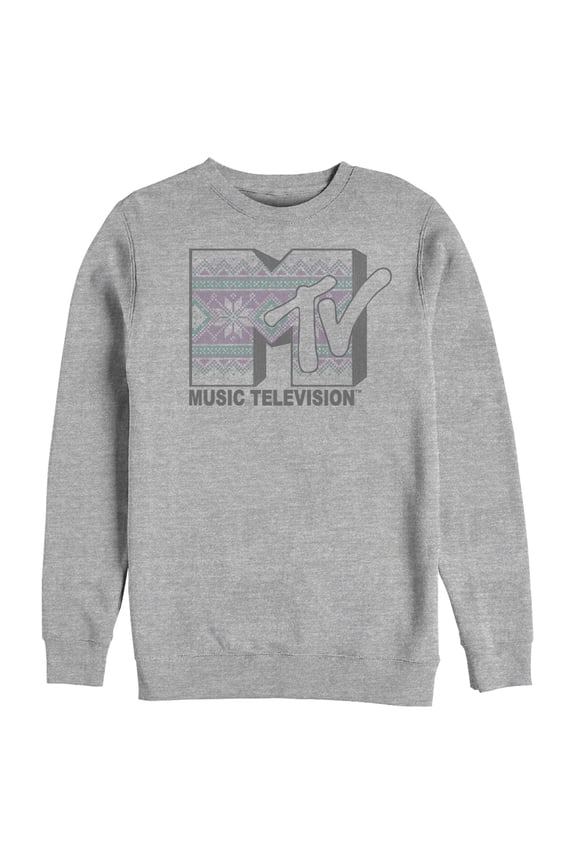 Men's MTV Tapestry Logo Sweatshirt Athletic Heather Medium