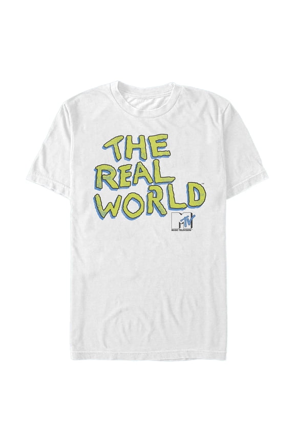 Men's MTV The Real World Jittery Logo  Graphic Tee White X Large