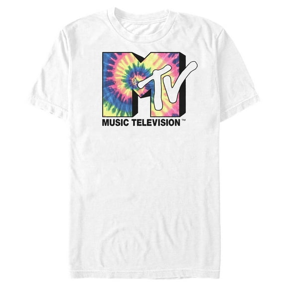 Men's MTV Tie Dye Blast Logo  Graphic Tee White 2X Large
