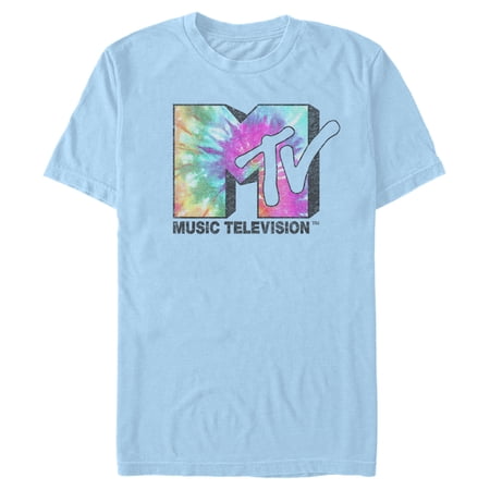 Men's MTV Tie Dye Logo Graphic Tee Light Blue Medium