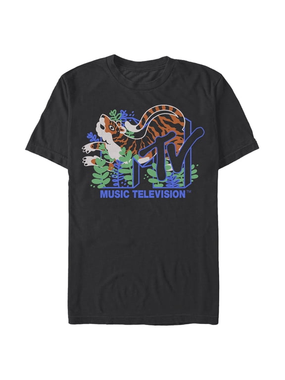 Men's MTV Tiger Logo Graphic Tee Black 2X Large