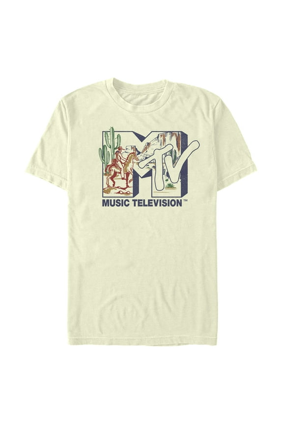 Men's MTV Wild West Logo Graphic Tee Beige Small