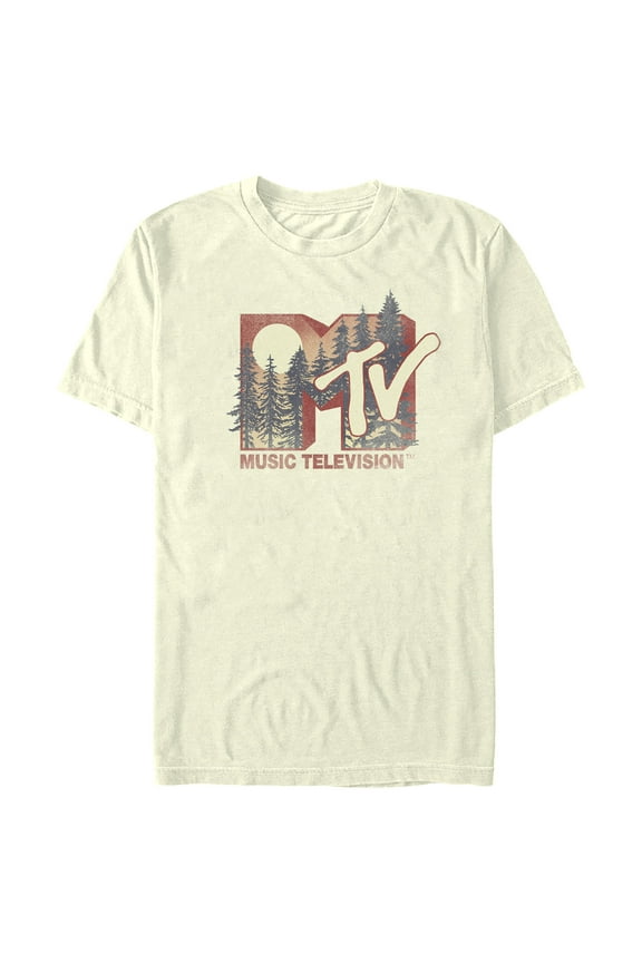 Men's MTV Woods Night Logo Graphic Tee Beige 3X Large