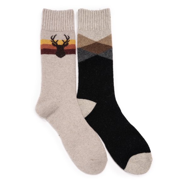 MUK LUKS Men's Wool Socks (2 Pair Pack)