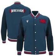 Mens Macron Navy Wrexham Anthem Full-Snap Varsity Jacket