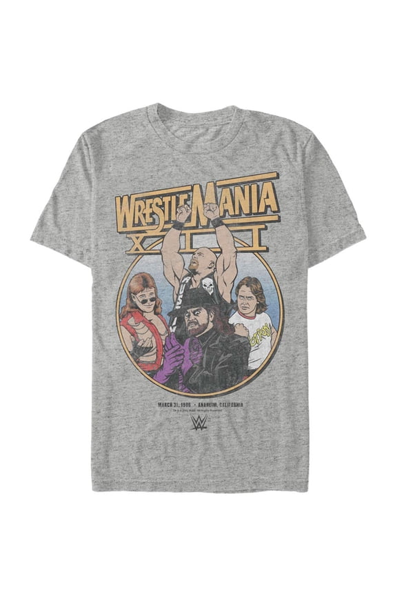 Men's Mad Engine  Heather Gray WrestleMania XII Graphic T-Shirt