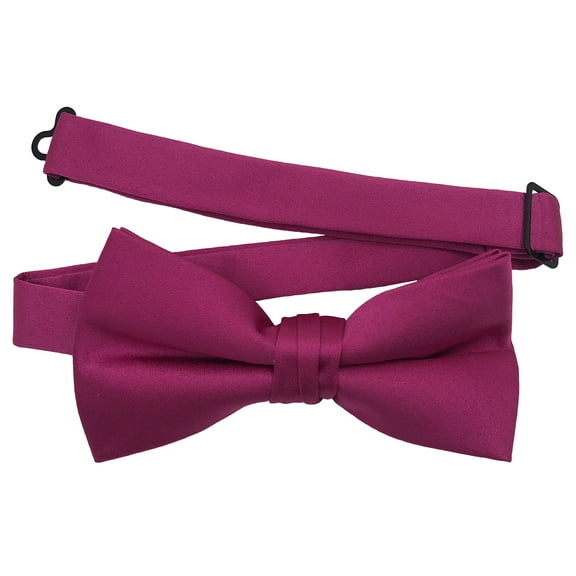 Men’s Magenta Formal Satin Pre-Tied Bow Tie in a Variety of Colors by Spencer J’s Signature Satin Collection