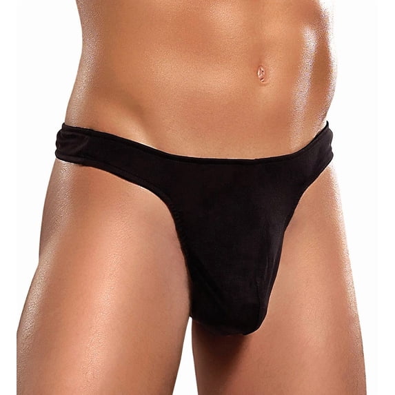 Men's Magic Silk 4506 100% Silk Knit Men's Pouch Thong (Black L)