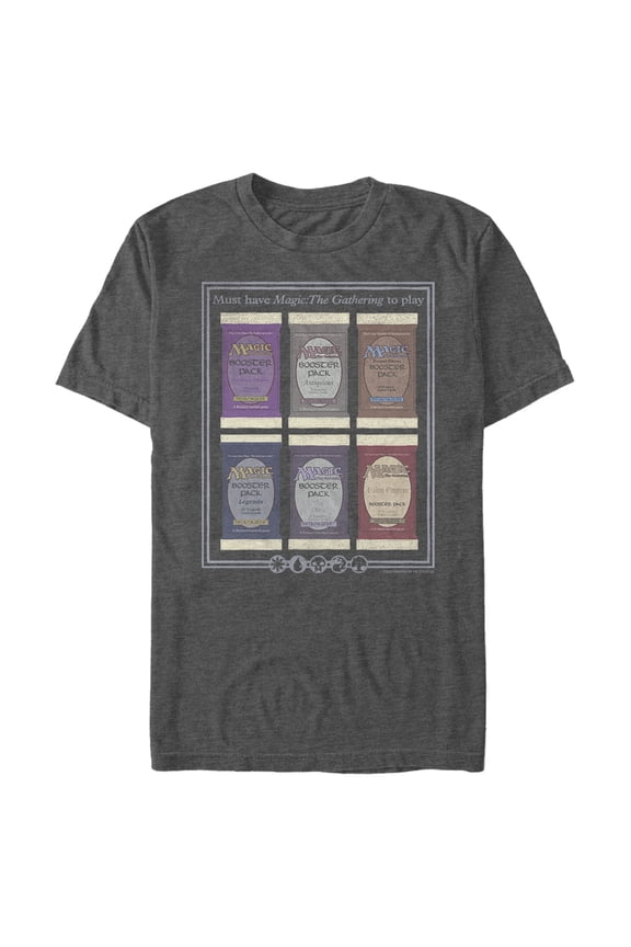 Men's Magic: The Gathering Booster Pack Cards  Graphic Tee Charcoal Heather 2X Large