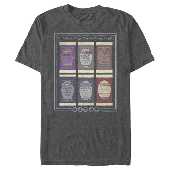 Men's Magic: The Gathering Booster Pack Cards Graphic Tee Charcoal Heather Large