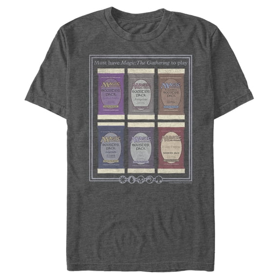 Men's Magic: The Gathering Booster Pack Cards Graphic Tee Charcoal Heather X Large