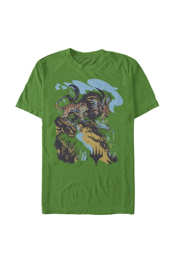 Men's Magic: The Gathering Ikoria Cat Beast  Graphic Tee Kelly Green Medium