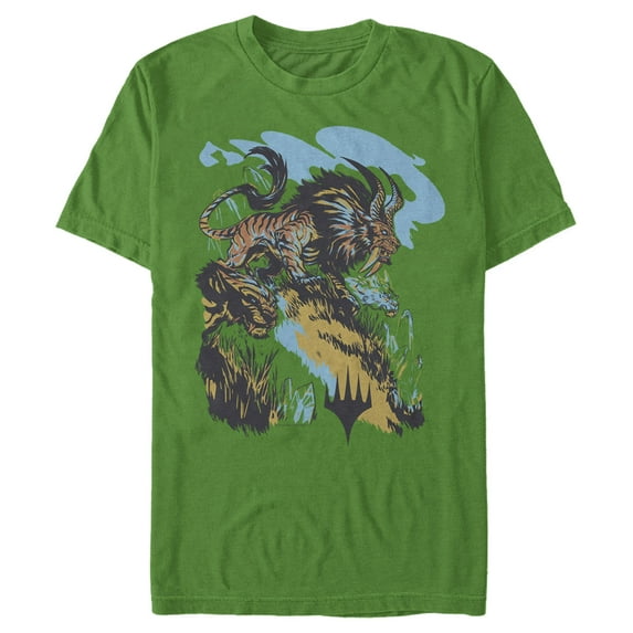 Men's Magic: The Gathering Ikoria Cat Beast Graphic Tee Kelly Green Medium