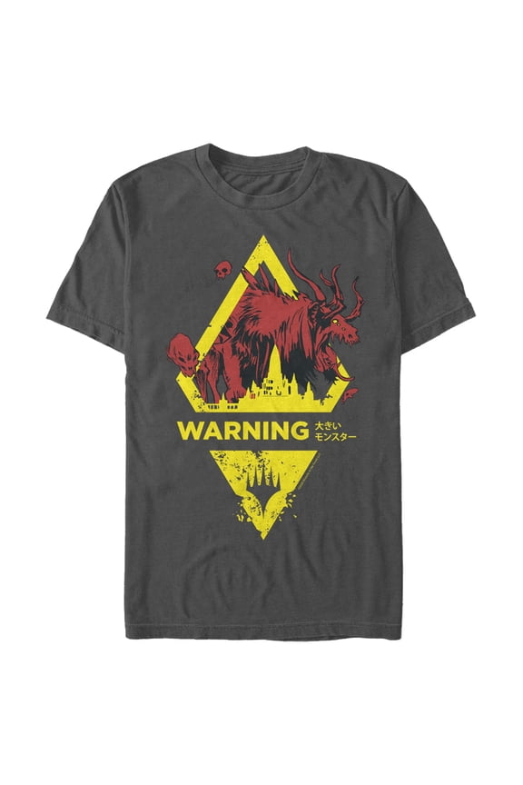 Men's Magic: The Gathering Ikoria Warning Beast Sign  Graphic Tee Charcoal 3X Large