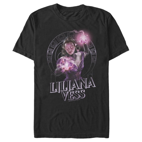 Men's Magic: The Gathering Liliana Vess Power  Graphic Tee Black 2X Large