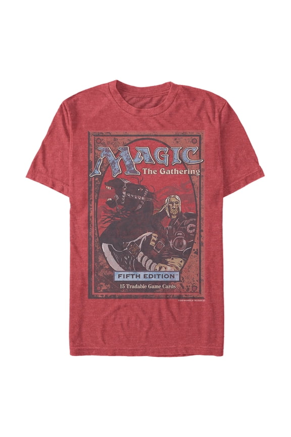 Men's Magic: The Gathering Retro Fifth Edition Card Graphic Tee Red Heather 2X Large