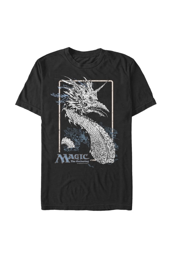Men's Magic: The Gathering Vintage Lurking in Waves Graphic Tee Black Large