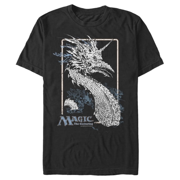 Men's Magic: The Gathering Vintage Lurking in Waves  Graphic Tee Black Medium