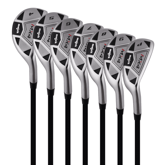 Mens Majek MX4 Hybrid Iron Set, which Includes: #4, 5, 6, 7, 8, 9, PW Regular Flex Graphite Right Handed New Utility Clubs