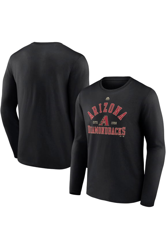 Men's Majestic Black Arizona Diamondbacks High Praise Long Sleeve T-Shirt