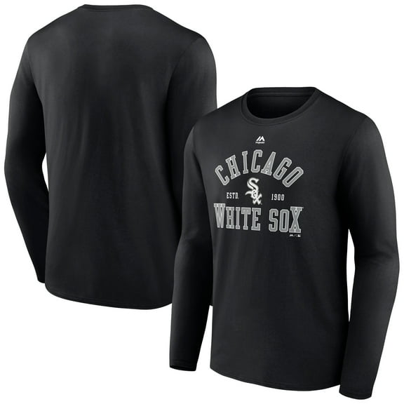 Men's Majestic Black Chicago White Sox High Praise Long Sleeve T-Shirt