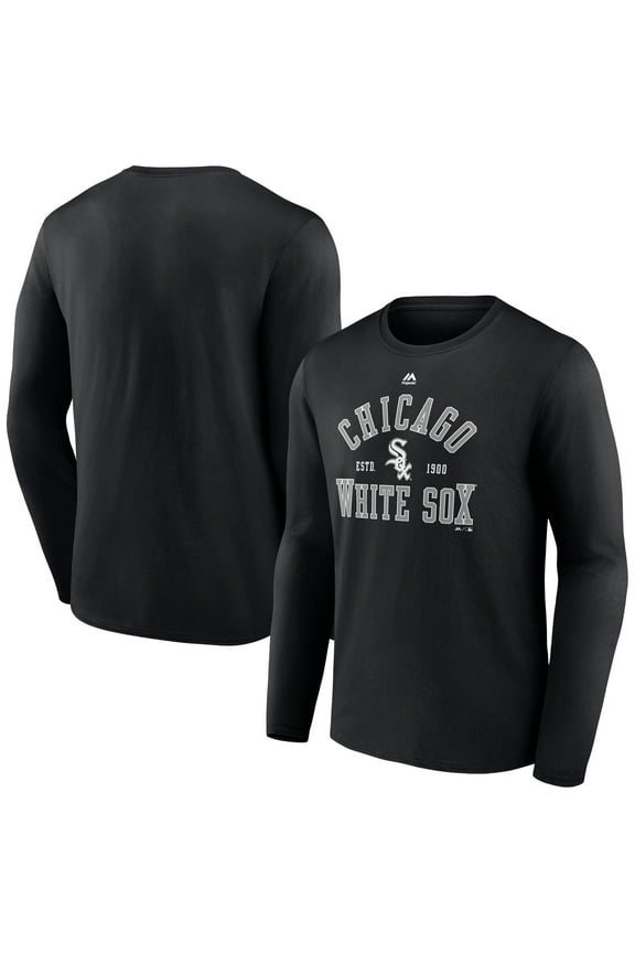 Men's Majestic Black Chicago White Sox High Praise Long Sleeve T-Shirt