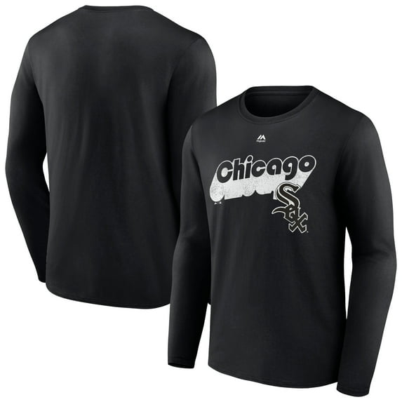 Men's Majestic Black Chicago White Sox Walk-Off Long Sleeve T-Shirt