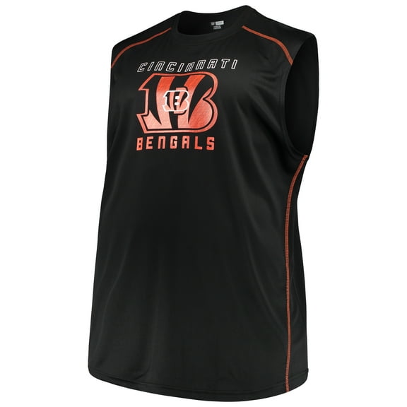 Men's Majestic Black Cincinnati Bengals Big & Tall Endurance Test Muscle Tank Top